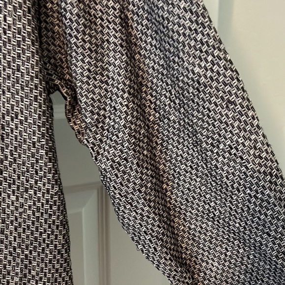 VTG Flax black & white 100% Linen jacket size large lagenlook long line preppy - Picture 5 of 10